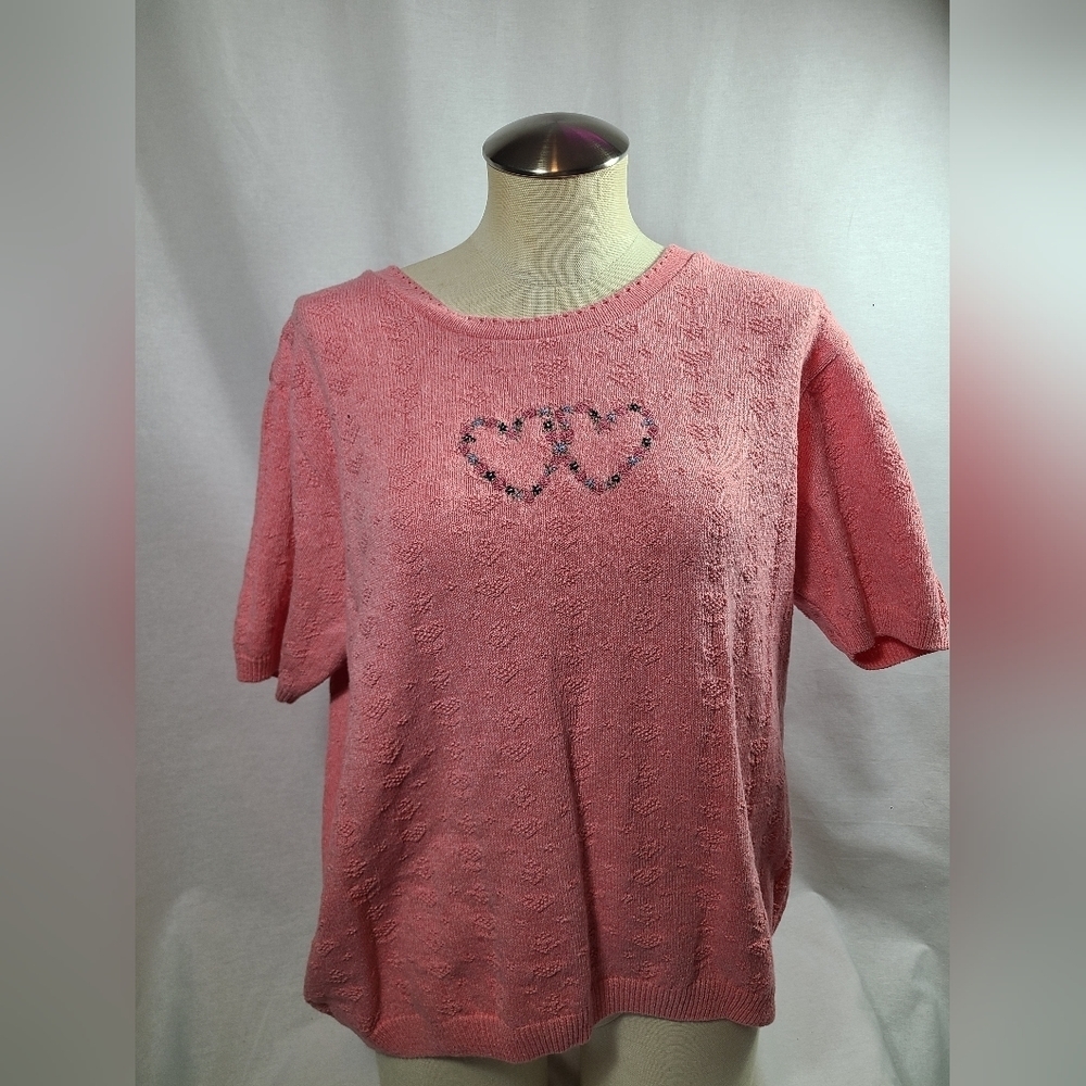 Vintage Valentines heart knit tee- new with tags- Size large